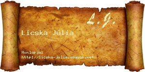 Licska Júlia névjegykártya