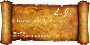 Licska Júlia névjegykártya
